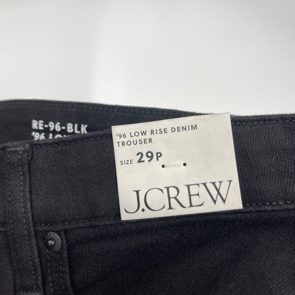J.Crew Low Rise Denim Trouser 1996 semi-stretch Wide Leg Jean Black 29P NWT - Picture 8 of 9